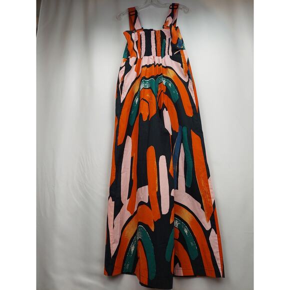 Anthropologie Bel Kazan Arches Wide Leg Jumpsuit Abstract Boho Colorful NEW Sz M - Picture 1 of 11